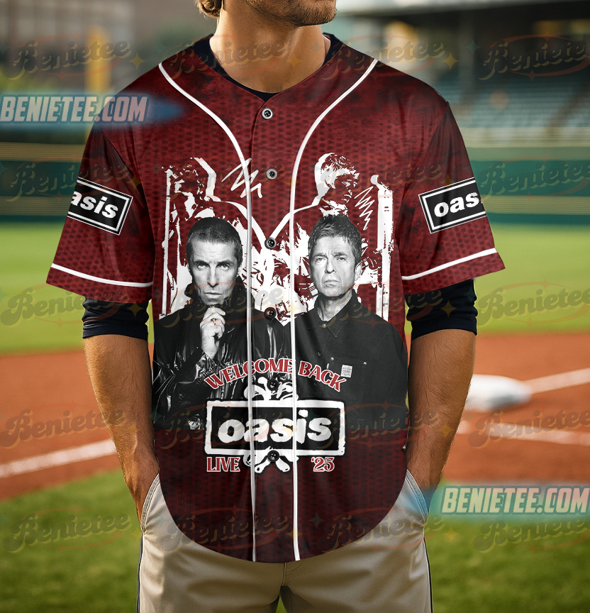 Live 2025 OASIS Comeback Memories Baseball Jersey - Image 5