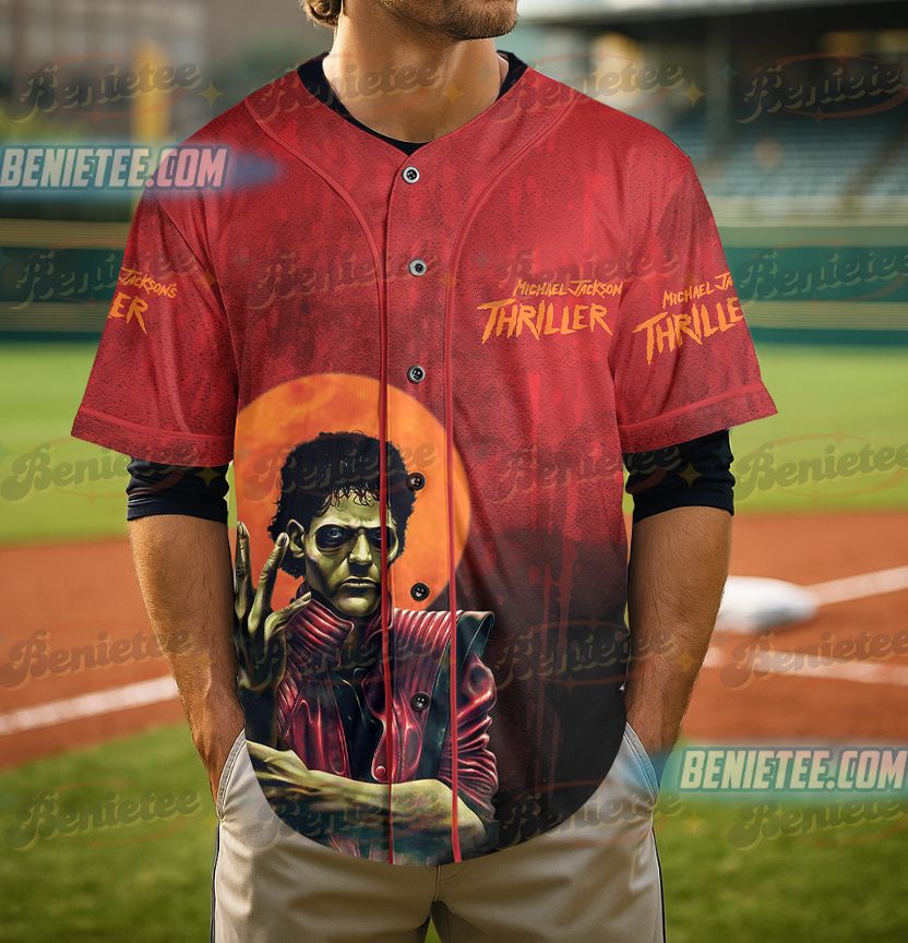 Michael Jackson Darkness Falls Across The Land Baseball Jersey - Image 4