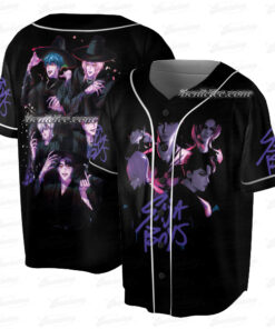 Alternative view of Saja Boys Kpop Demon Hunter Jinu Abby Romance Baby Mystery Kids Adults Baseball Jersey