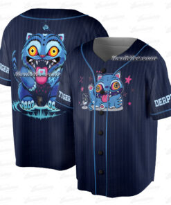 Alternative view of Kpop Derpy The Tiger Jersey, Demon Hunters Baseball Jersey, Kpop Demon Merch, The Tiger and The BirdShirt