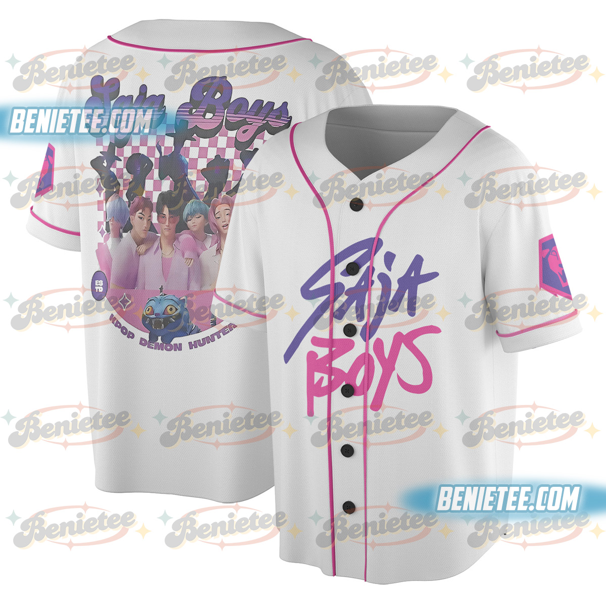 Kpop Demon Hunter Saja Boys Baseball Jersey - Image 2