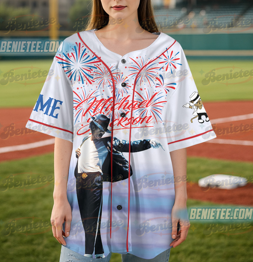 Custom Michael Jackson Independence Day Baseball Jersey Gift for Fans - Image 4
