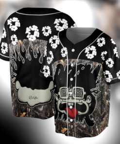 Vintage Big Face With Rich Star Camo Jungle wreath graphics Blokecore Blokette Jerseyfit Baseball Jersey