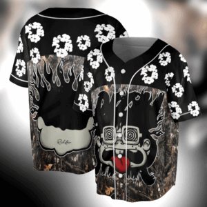 Vintage Big Face With Rich Star Camo Jungle wreath graphics Blokecore Blokette Jerseyfit Baseball Jersey