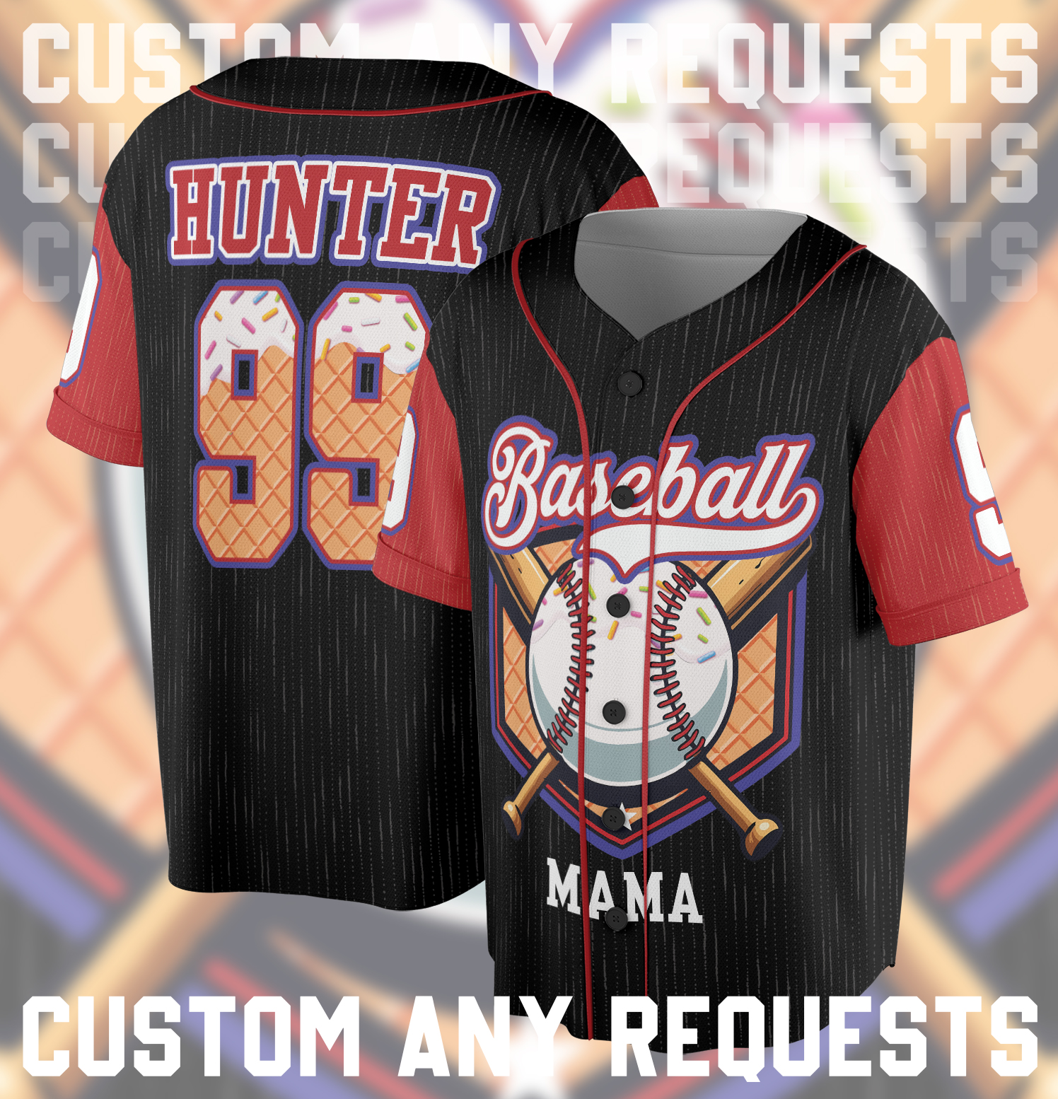 Baseball Mama For Mother's Day Baseball Tee Jersey Shirt Printed 3D