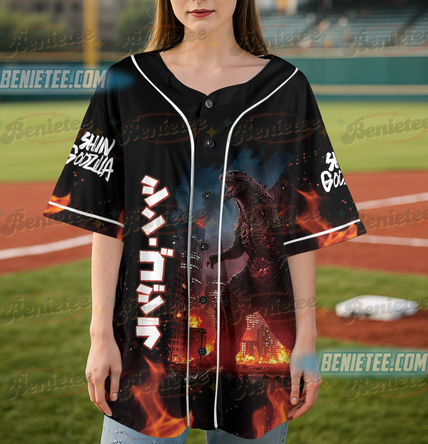 Godzilla Baseball Jersey, Halloween Movie - Image 5