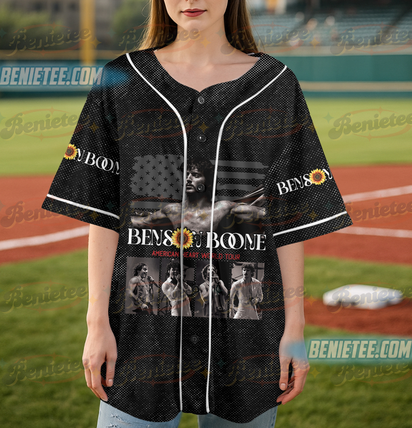 Benson Boone Vintage Shirt, Tour Album 2025 Concert Gift Unisex Baseball Jersey - Image 5