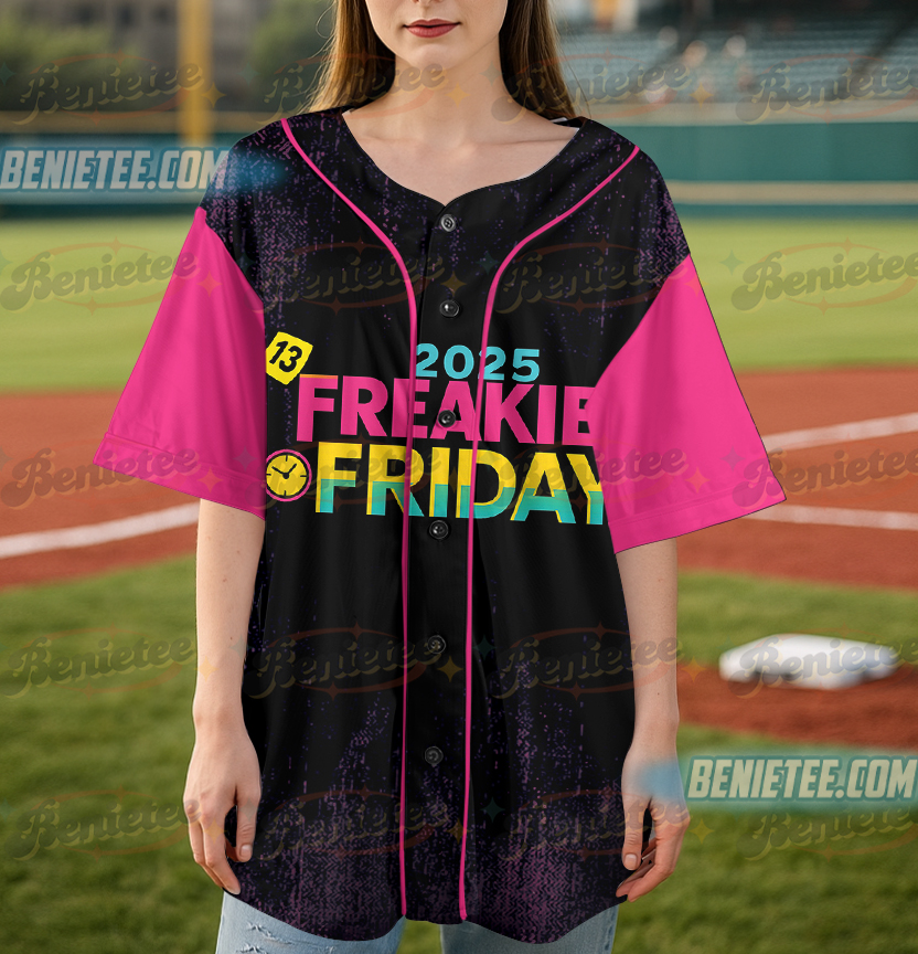 Freakier Friday Jersey, Freaky Friday Inspired Band Graphic Baseball Jersey, Oversized Vintage Style - Image 4
