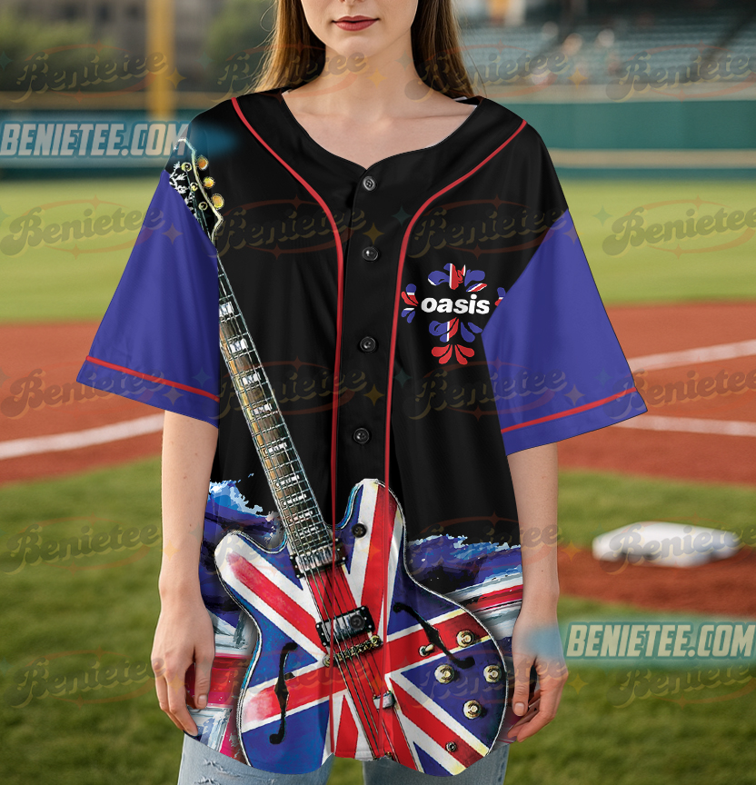 Oasis Live 2025 Tour Dont Look Back Is Angel 3D Baseball Jersey - Image 5