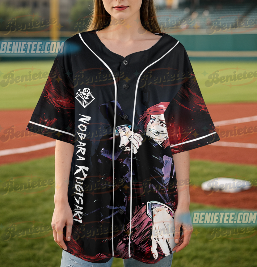 Jujutsu Kaisen Nobara Kugisaki Jersey Gojo Anime Manga Graphic Baseball Jersey - Image 5