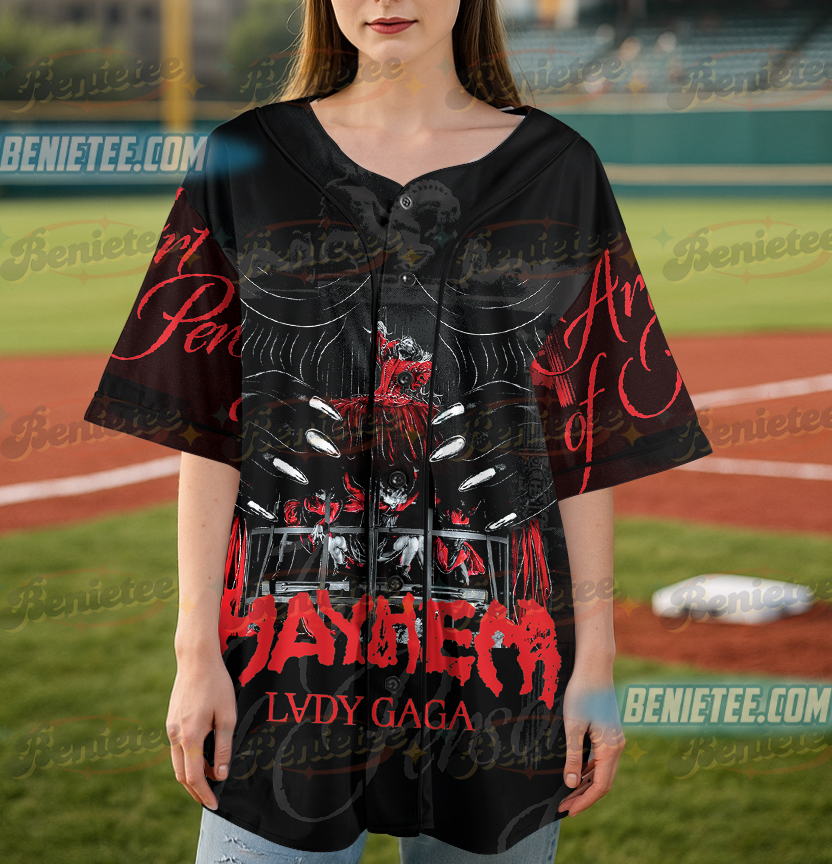 Mayhem Tour Baseball Jersey, Lady gaga Shirt, Pop Music Lover Jersey, Gift for Little Monster - Image 5