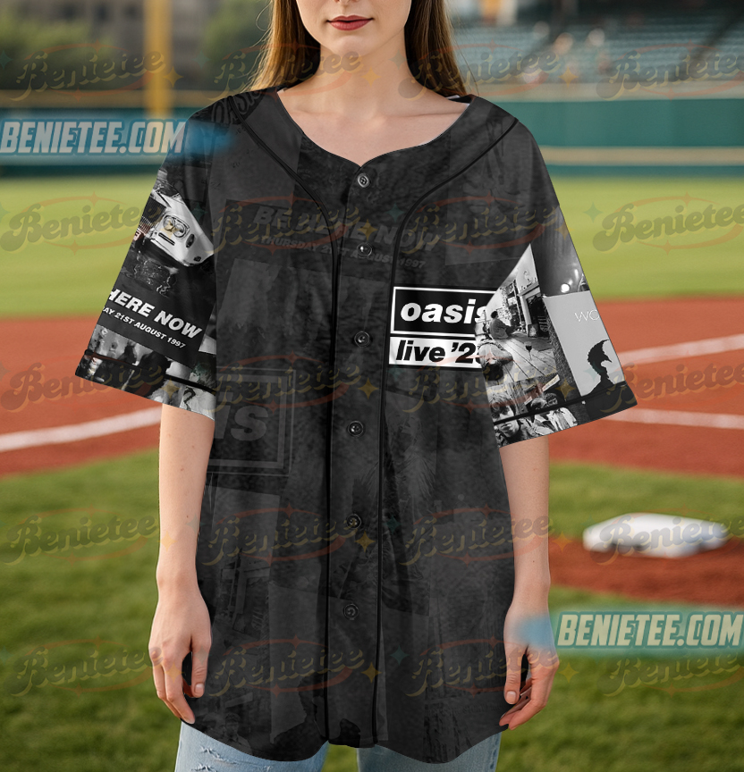 Oasis Live 25 World Tour Schedule Dates Two Sided Unisex Baseball Jersey - Image 5