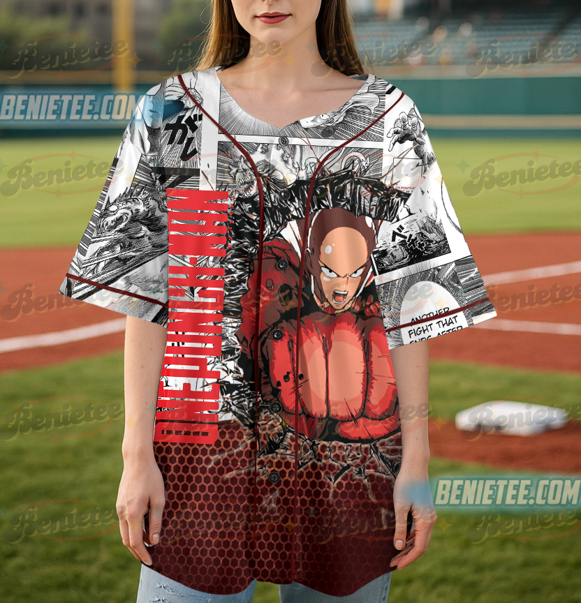 Saitama One Punch Man Sleeveless Baseball Jersey - Image 5
