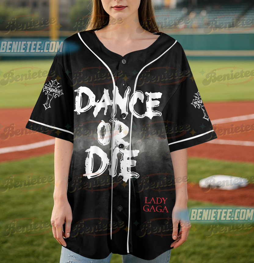Lady Gaga Red Lady Dance or Die Abracadabra Glitter Tumbler Bumper Baseball Jersey - Image 6