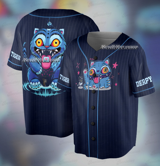 Kpop Derpy The Tiger Jersey, Demon Hunters Baseball Jersey, Kpop Demon Merch, The Tiger and The BirdShirt