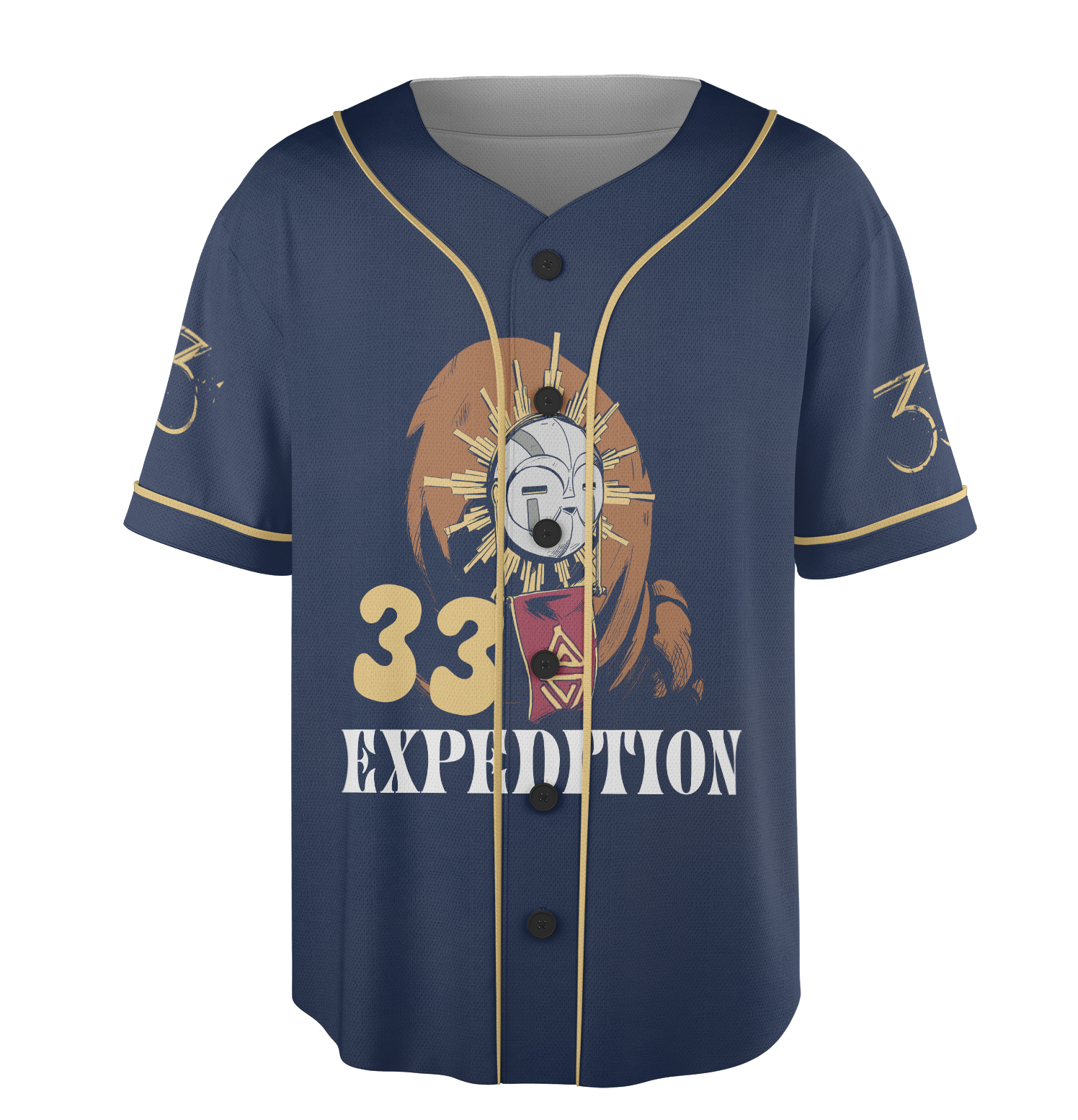Esquie Clair Obscur Expedition 33 Baseball Jersey, Funny Esquie Jersey, Expedition 33 Shirt, 2 Sided Game Jersey - Image 3