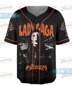 Alternative view of Lady Gaga Mayhem Ball Tour 2025 Hip Hop Style Graphic Concert Baseball Jersey