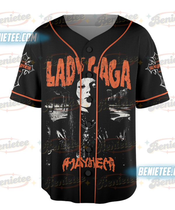 Alternative view of Lady Gaga Mayhem Ball Tour 2025 Hip Hop Style Graphic Concert Baseball Jersey