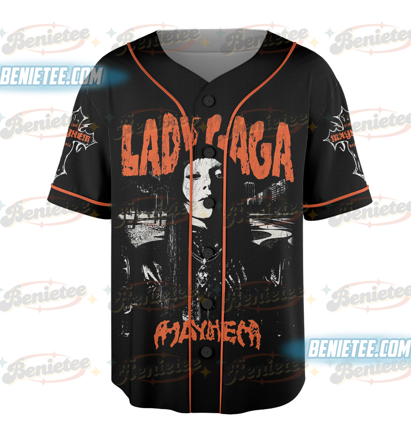 Lady Gaga Mayhem Ball Tour 2025 Hip Hop Style Graphic Concert Baseball Jersey - Image 2