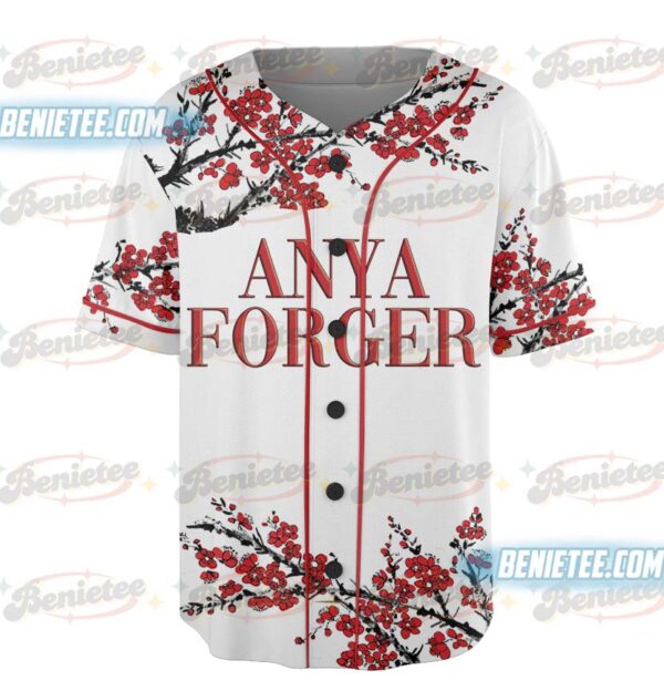 Alternative view of Anya Forger Cherry Blossom Spy X Family Dream Baseball Jersey