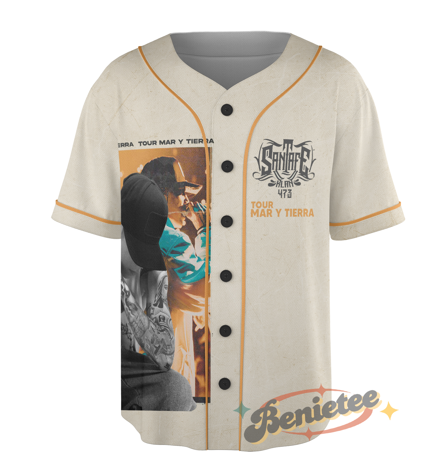 Santa Fe Klan Rap Jersey, Concert Merch Mexico Hip Hop Cumbia Latin Trap Baseball Jersey - Image 4