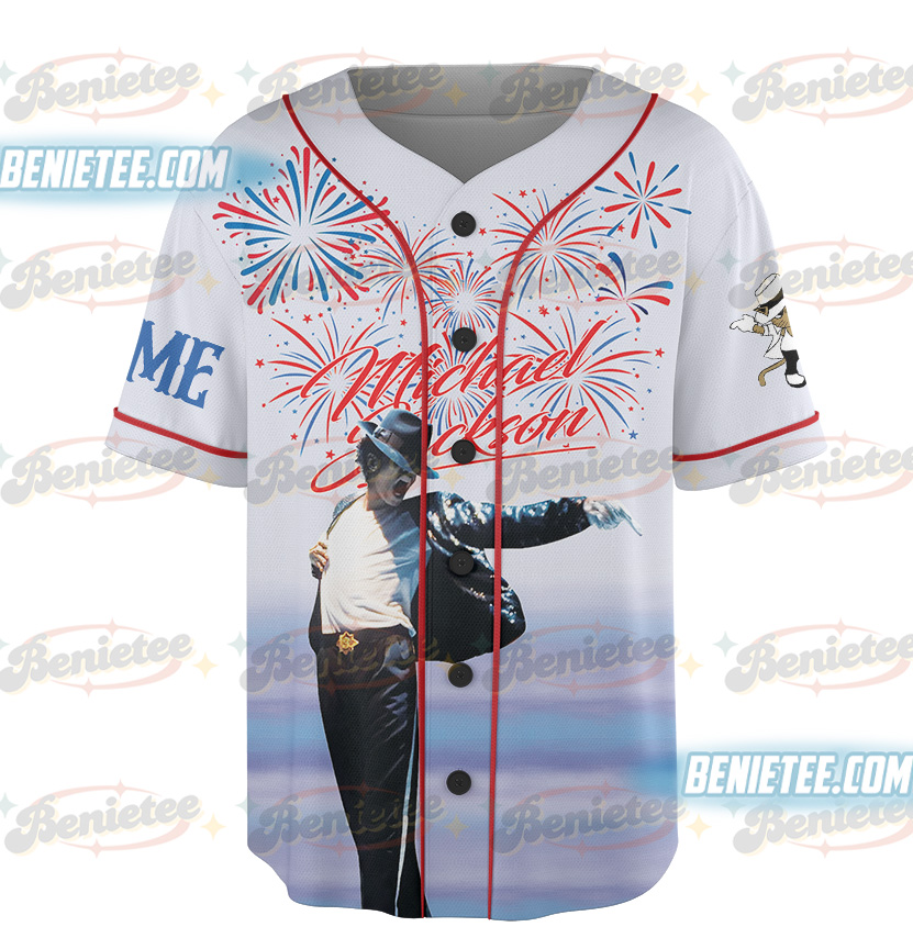 Custom Michael Jackson Independence Day Baseball Jersey Gift for Fans - Image 2