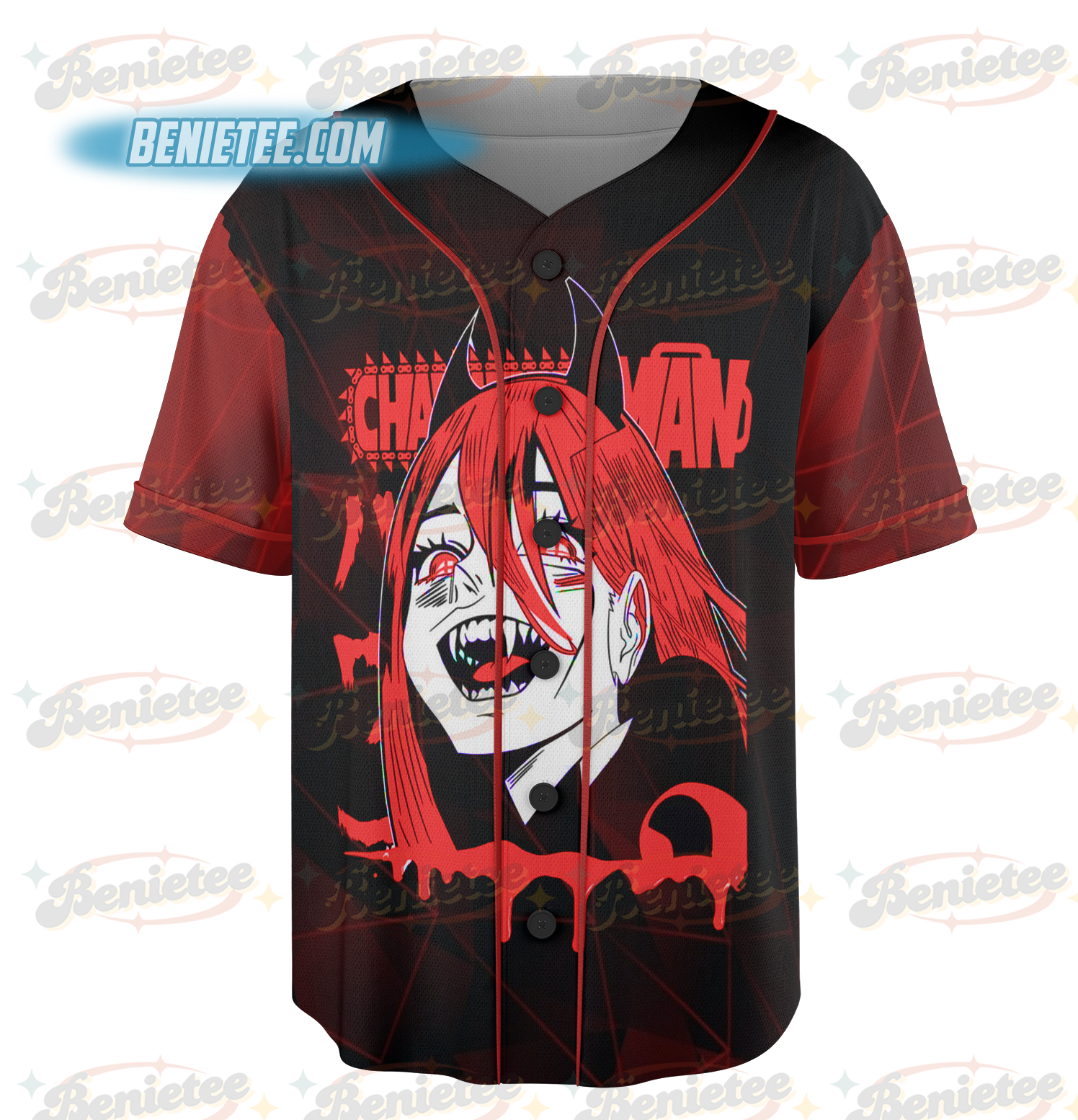 Chainsaw Man Heavy Jersey, Anime Lovers Tee, Manga Jersey, Japanese Anime Gift, Vintage Graphic Jersey - Unisex Heavy Cotton Baseball Jersey - Image 3