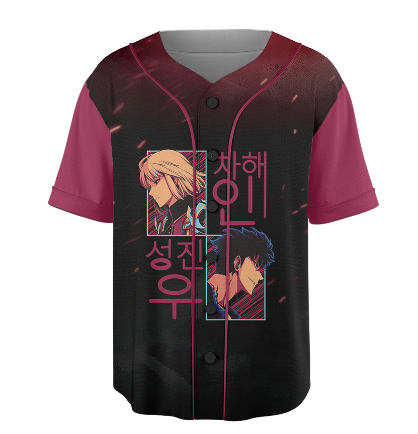 Sung Jin-woo x Cha Hae-in Baseball Jersey, Couple Anime Shirt, Solo leveling Jersey - Image 2