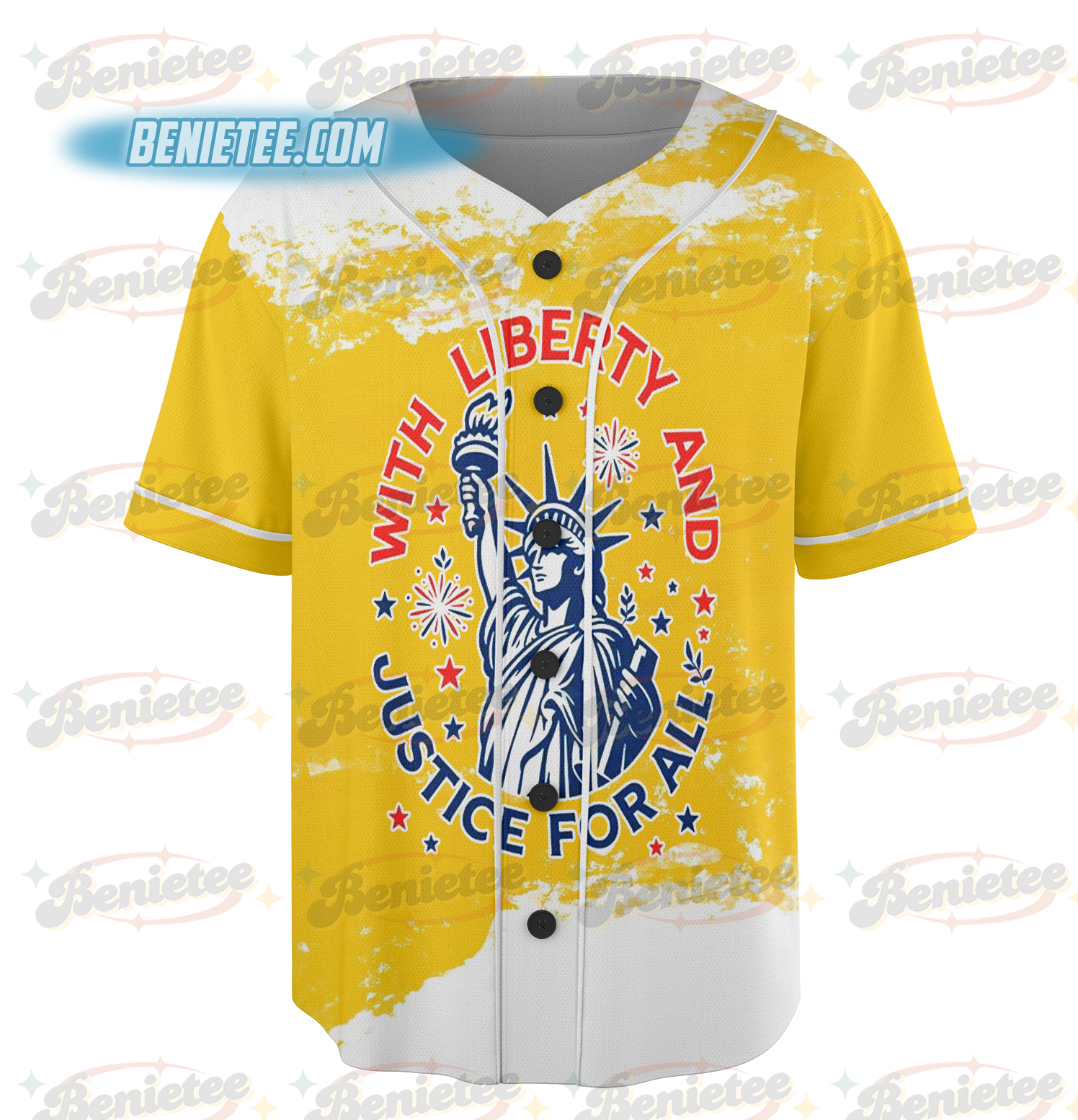 Statue of Liberty Jersey, With Liberty and Justice For All Size, Patriotic 4th of July Tee, Independence Day Freedom USA America jersey - Image 4