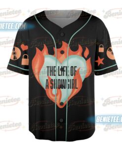 Alternative view of THE ORIGINAL Heart on Fire Jersey, Show Girl Baseball Jersey