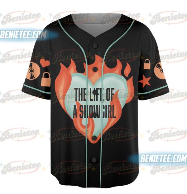 Alternative view of THE ORIGINAL Heart on Fire Jersey, Show Girl Baseball Jersey