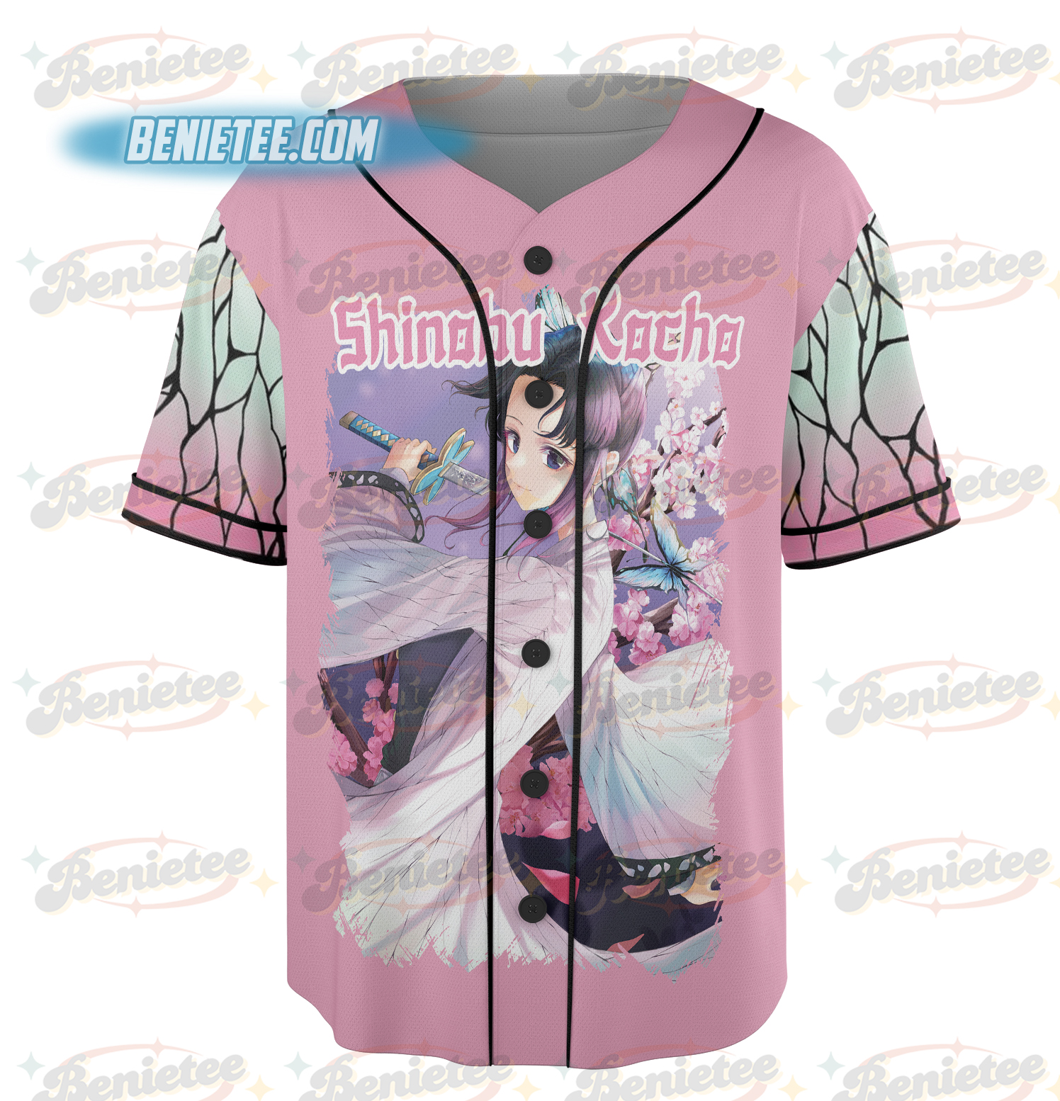 Demonslayer Shinobu Cherryblossom Battle Baseball Jersey - Image 3