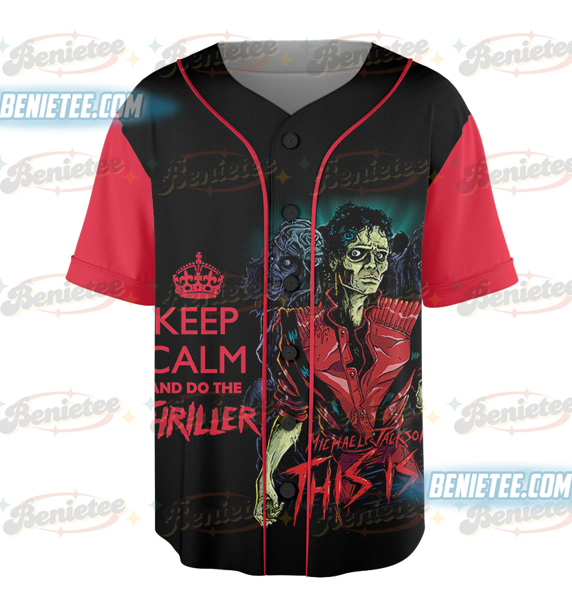 Michael Jackson Halloween Ironfist Keep Calm And Do The Thriller Baseball Jersey - Image 2