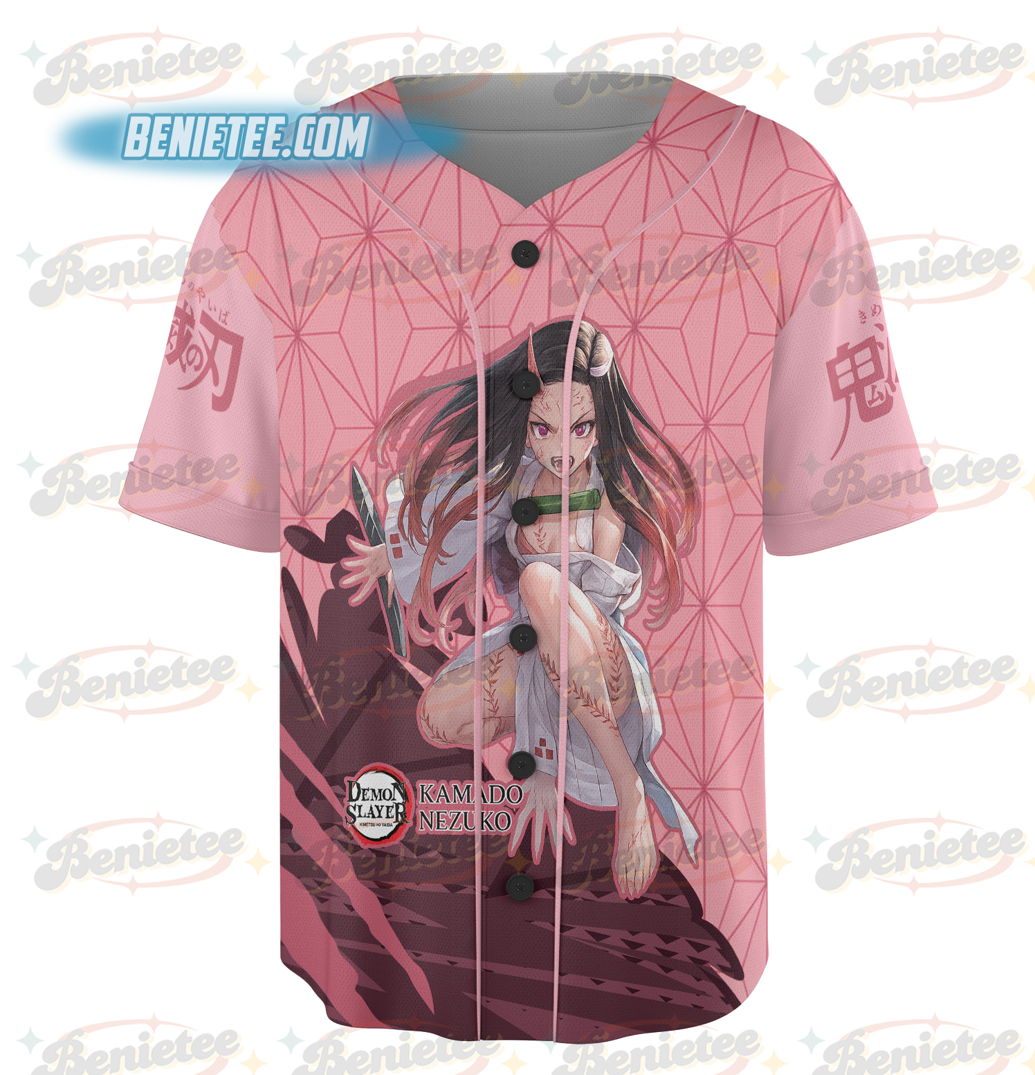 Nezuko Kamado Demon Baseball Jersey - Demon Slayer Jersey - Image 3