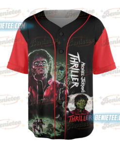 Alternative view of Michael Jackson Thriller Can Not Resist The Evil Baseball Jersey
