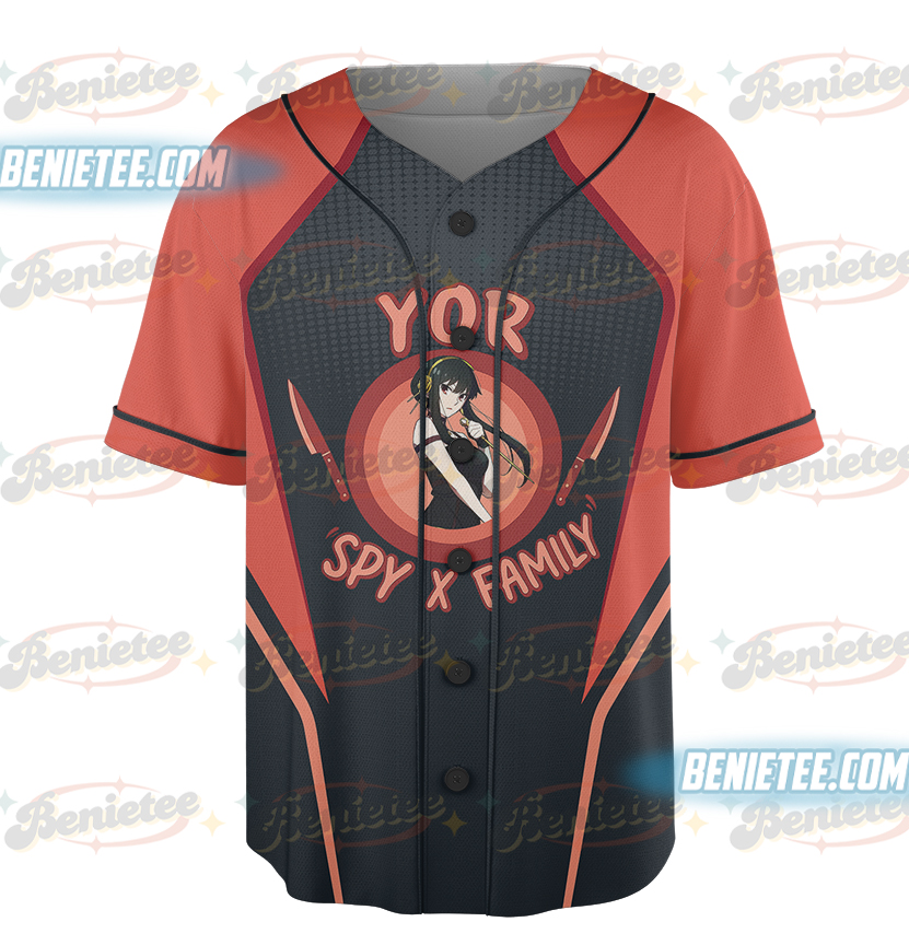 Yor Forger Spy x Family Button Up Baseball Jersey, Anime Jersey - Image 2