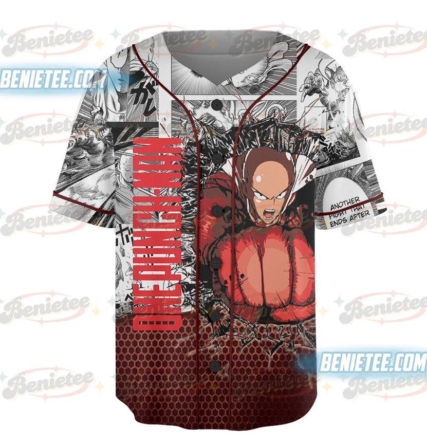 Saitama One Punch Man Sleeveless Baseball Jersey - Image 2