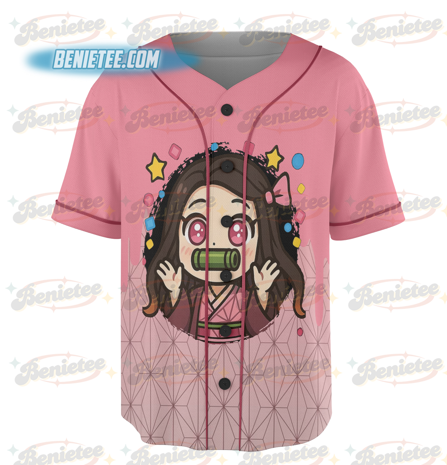 Emotes Demon Slaye Jersey – Twitch & Discord, Nezuko, Anime Streamer Assets Baseball Jersey - Image 3