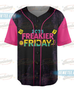 Alternative view of Freakier Friday Jersey, Freaky Friday Inspired Band Graphic Baseball Jersey, Oversized Vintage Style