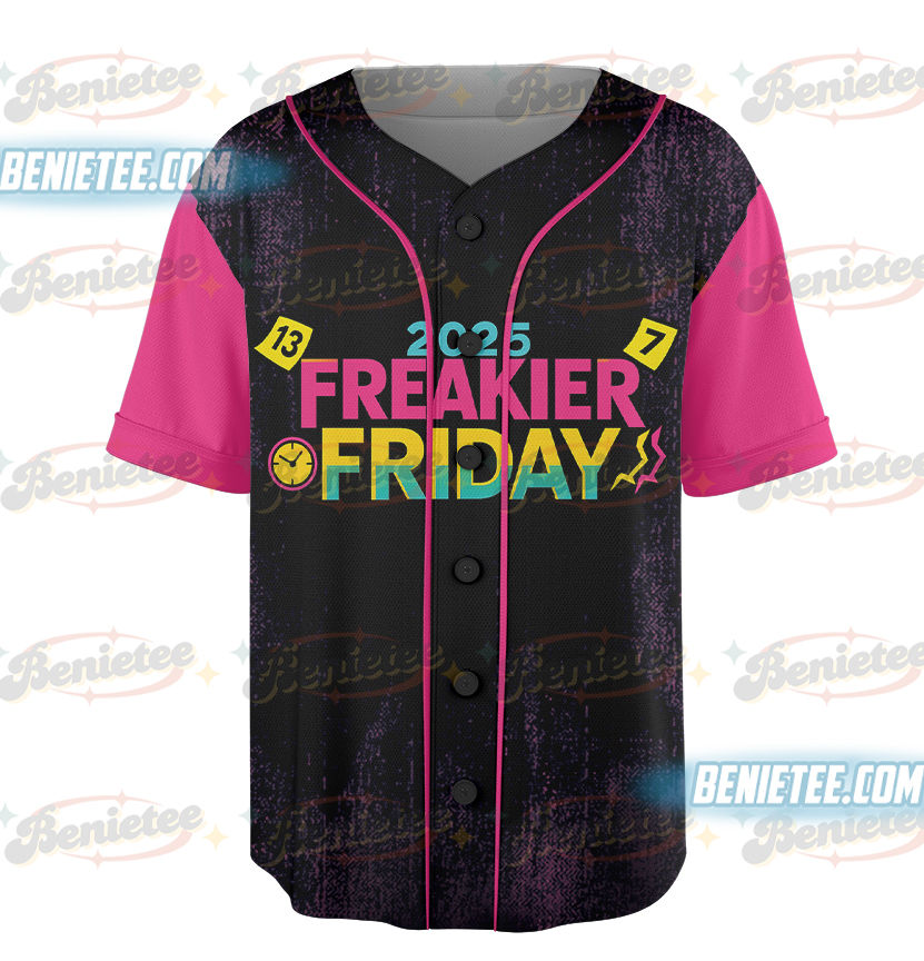 Freakier Friday Jersey, Freaky Friday Inspired Band Graphic Baseball Jersey, Oversized Vintage Style - Image 2