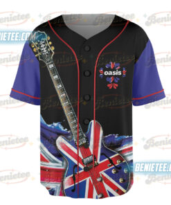 Alternative view of Oasis Live 2025 Tour Dont Look Back Is Angel 3D Baseball Jersey