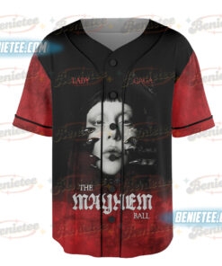 Alternative view of Lady Gaga The Mayhem Ball Tour 2025 Baseball Jersey, Lady Gaga Jersey