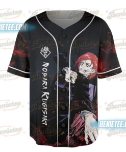 Alternative view of Jujutsu Kaisen Nobara Kugisaki Jersey Gojo Anime Manga Graphic Baseball Jersey