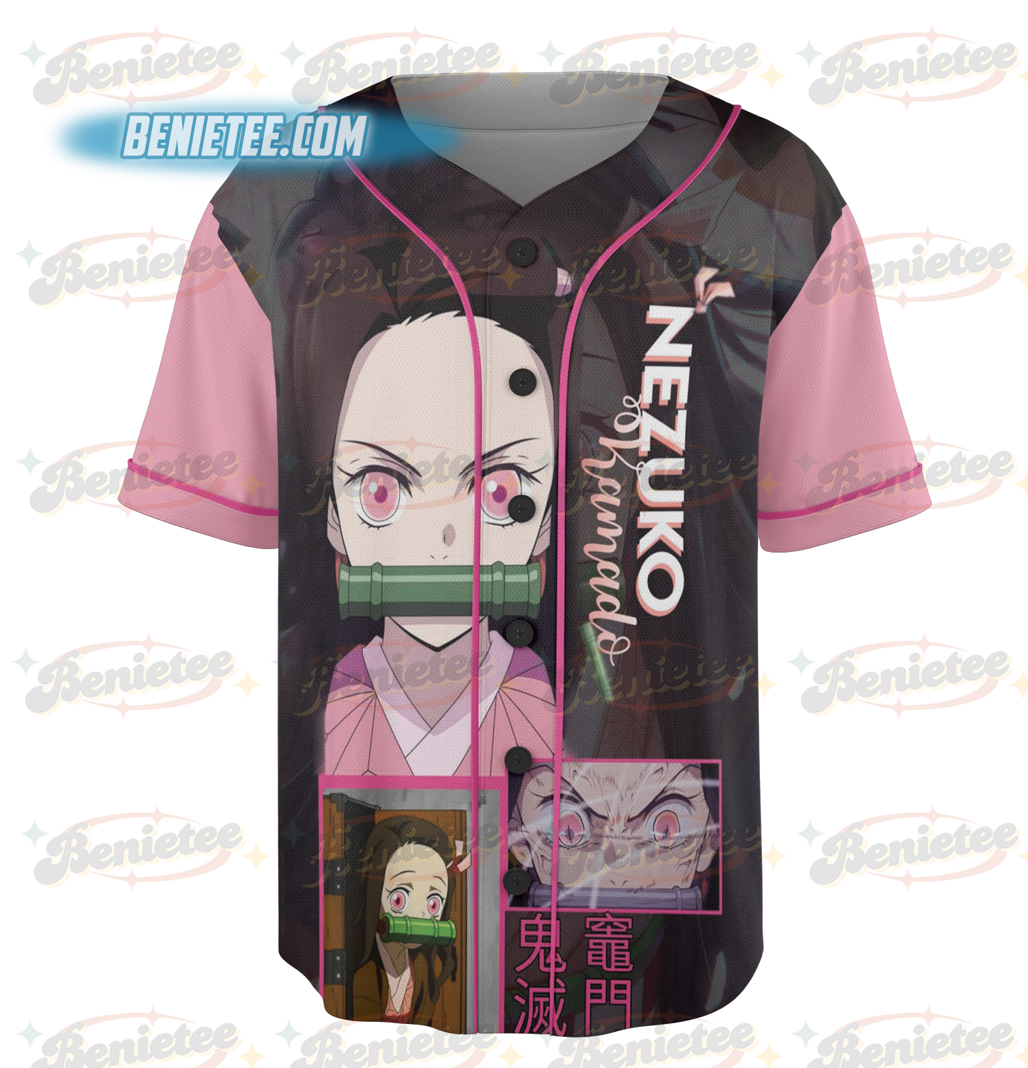 Demon Slayer Anime Jersey, Anime Manga Washed , Kamado Nezuko Baseball Jersey, Cute Anime - Image 3