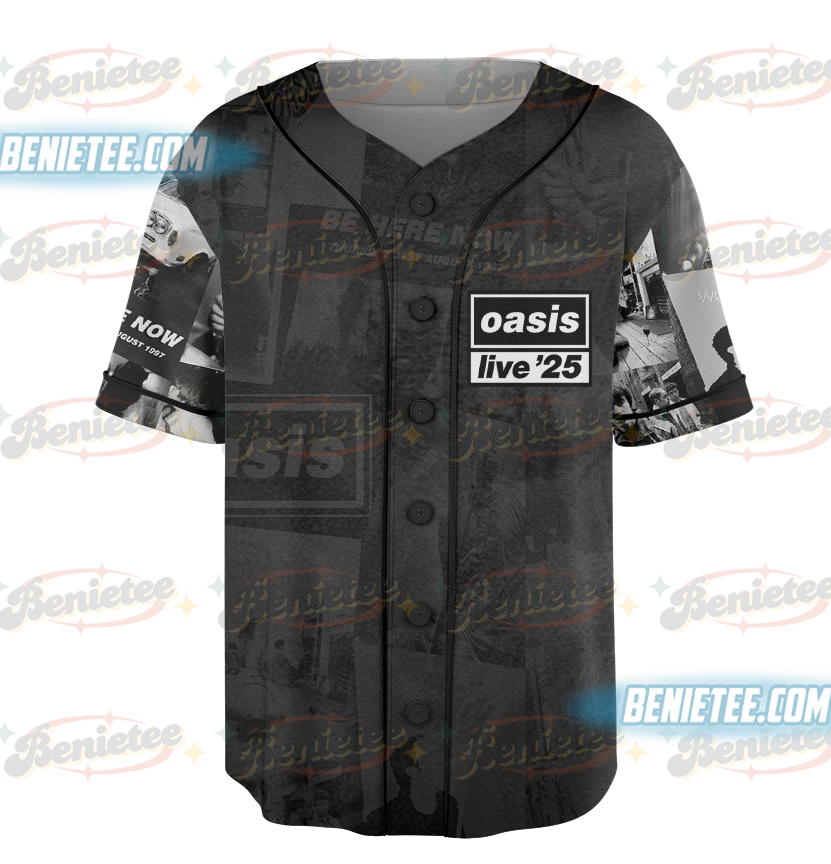 Oasis Live 25 World Tour Schedule Dates Two Sided Unisex Baseball Jersey - Image 2