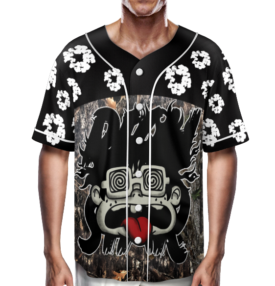 Vintage Big Face With Rich Star Camo Jungle wreath graphics Blokecore Blokette Jerseyfit Baseball Jersey - Image 4