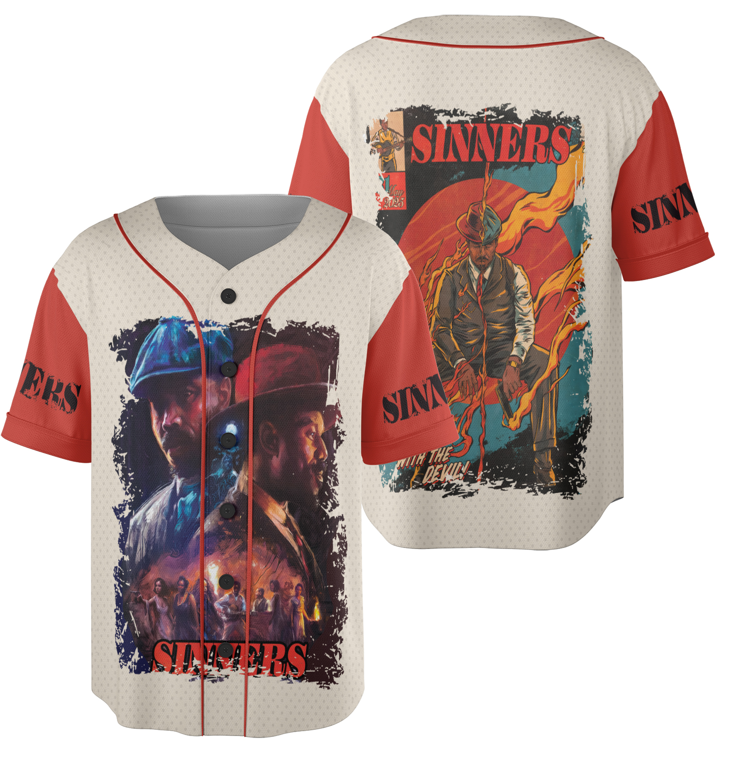 Sinner Movie Jersey, Aesthetic Sinners Horror Movie Vintage Graphic Unisex Heavy Cotton Jersey