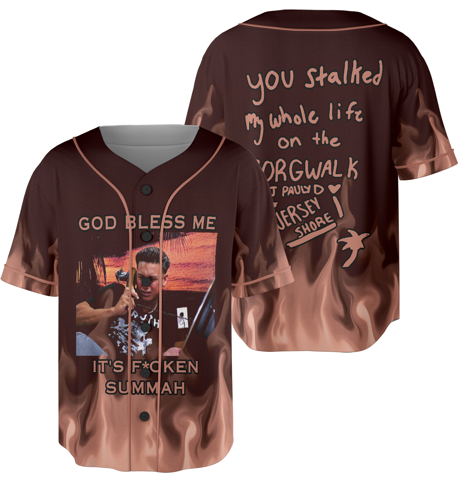 God Bless Me It's F*cken Summah Jersey, Summah Shirt, New trend Baseball Jersey, Jersey Shore Shirt, Movie Shirt, Funny Movie Quote Jersey