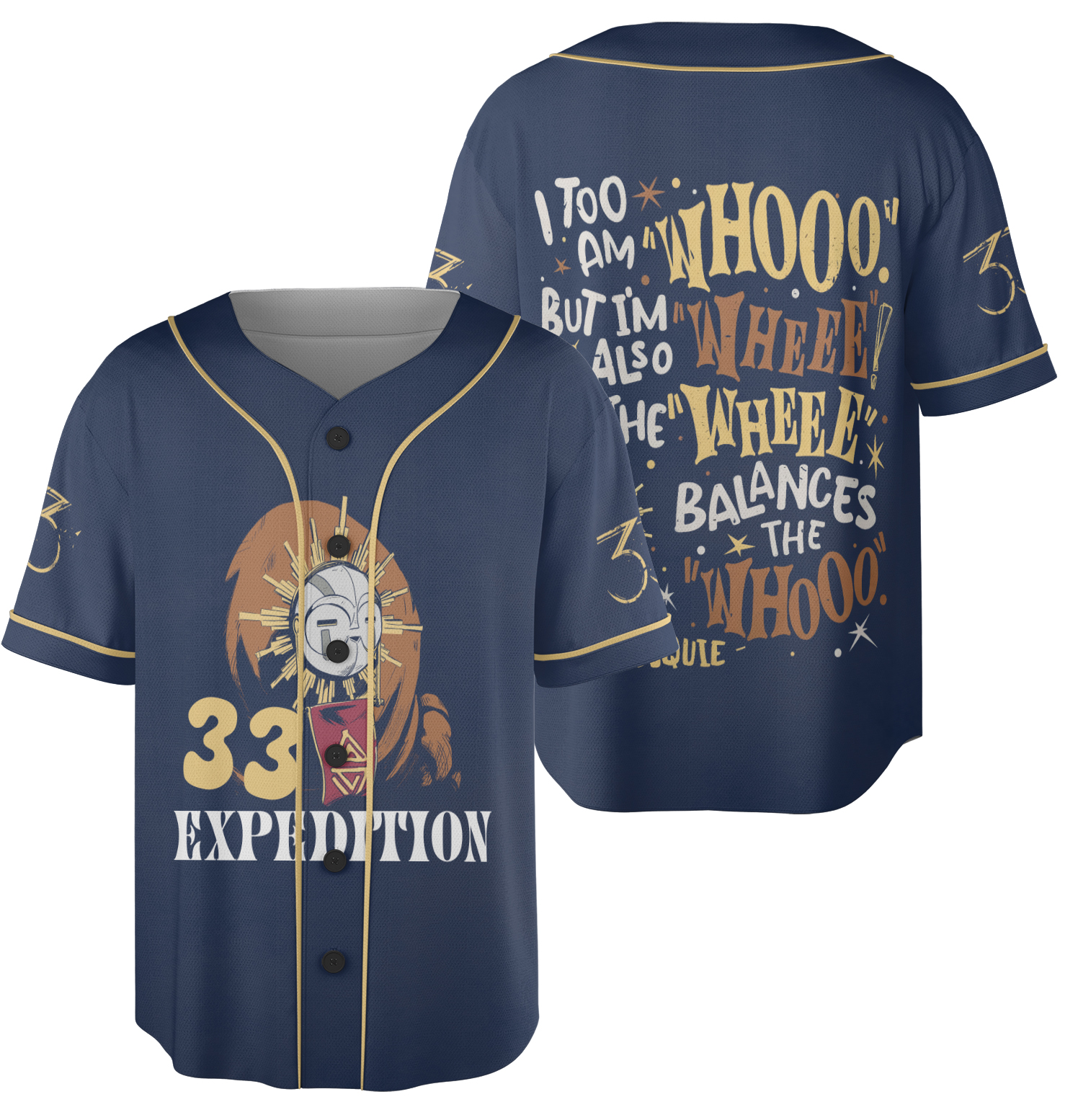 Esquie Clair Obscur Expedition 33 Baseball Jersey, Funny Esquie Jersey, Expedition 33 Shirt, 2 Sided Game Jersey
