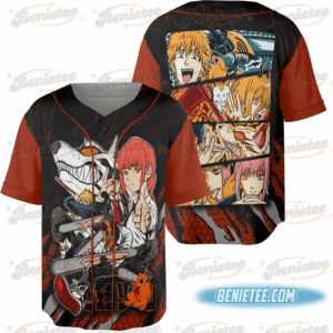 Makima Power Denji Aki Chainsaw Man Shirt Anime Baseball Jersey Unisex All Size, top 2025,anime